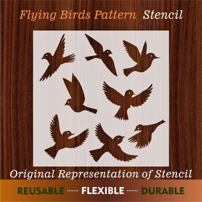 Flying Birds Reusable Stencil For Canvas And Wall Painting.ID#206