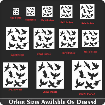 Flying Birds Reusable Stencil For Canvas And Wall Painting.ID#206
