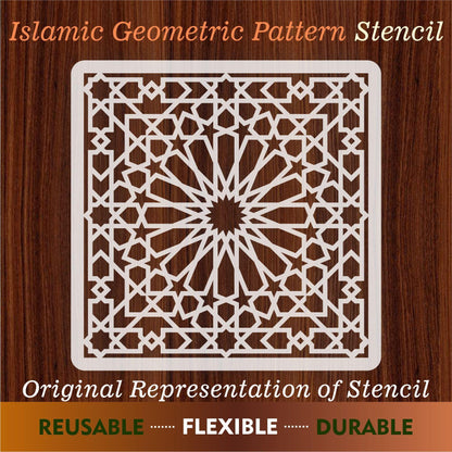 Islamic Geometric Pattern Reusable Stencil For Canvas And Wall Painting.ID#207