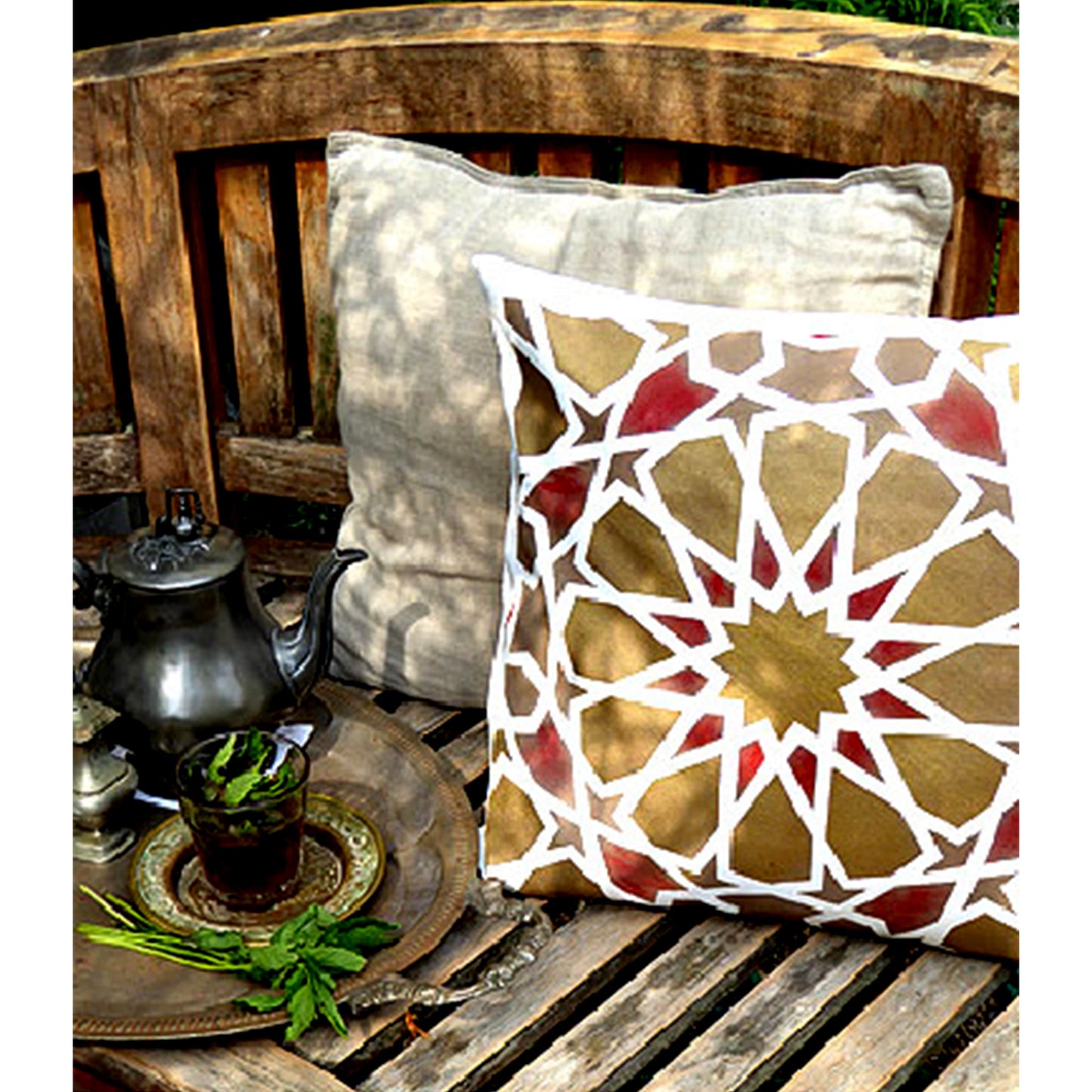Islamic Geometric Pattern Reusable Stencil For Canvas And Wall Painting.ID#207