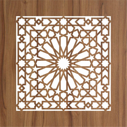 Islamic Geometric Pattern Reusable Stencil For Canvas And Wall Painting.ID#207