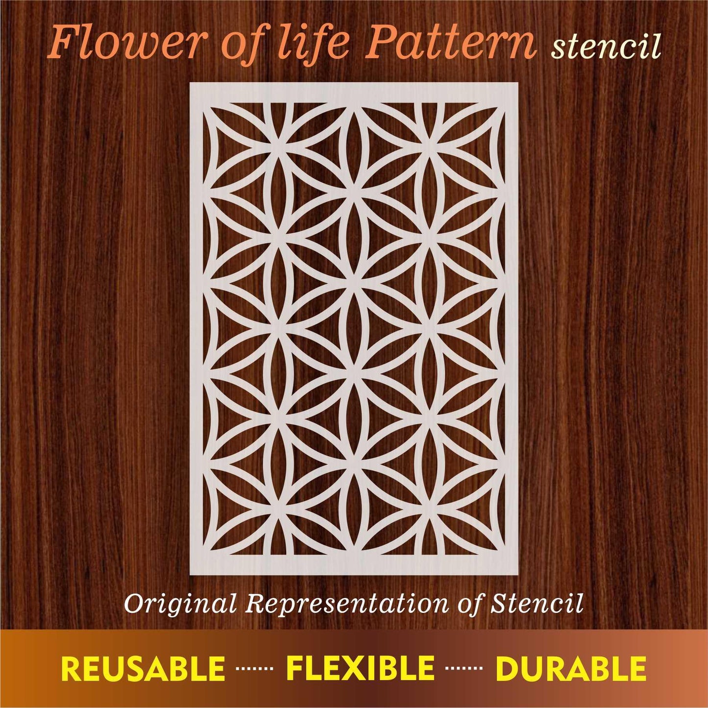 Flower of Life Pattern Moroccan Fabric Reusable Stencil For Canvas And Wall Painting.ID#208H