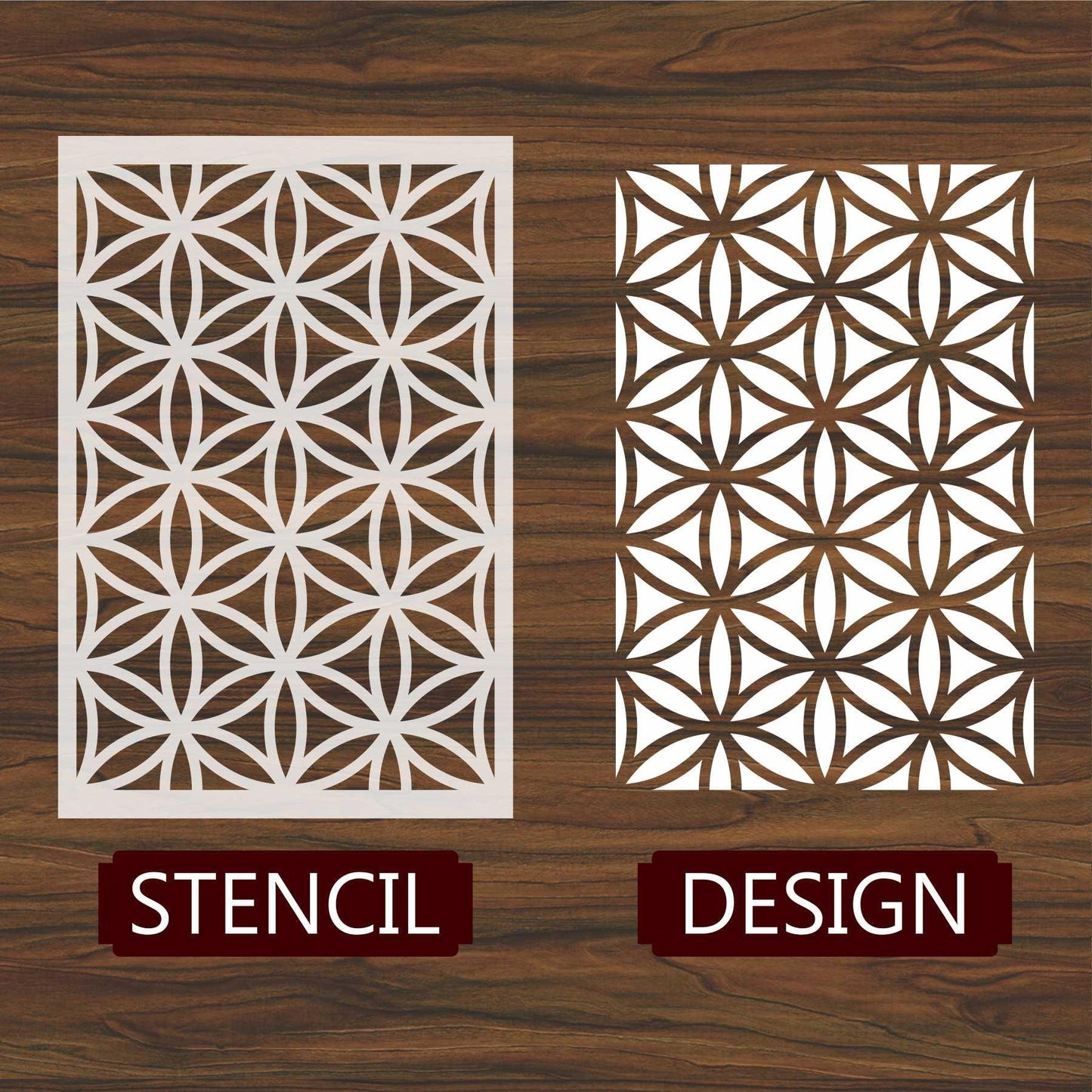 Flower of Life Pattern Moroccan Fabric Reusable Stencil For Canvas And Wall Painting.ID#208H