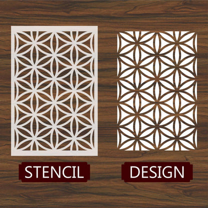 Flower of Life Pattern Moroccan Fabric Reusable Stencil For Canvas And Wall Painting.ID#208H