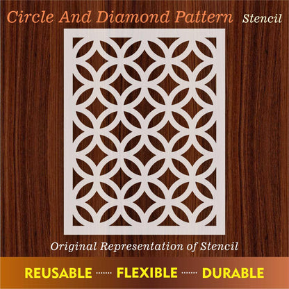 Circule And Diamond Pattern Reusable Stencil For Canvas And Wall Painting.ID#208I