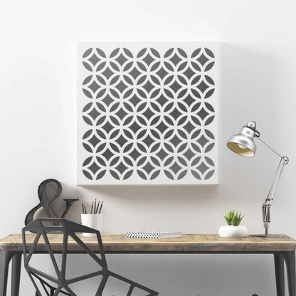 Circule And Diamond Pattern Reusable Stencil For Canvas And Wall Painting.ID#208I