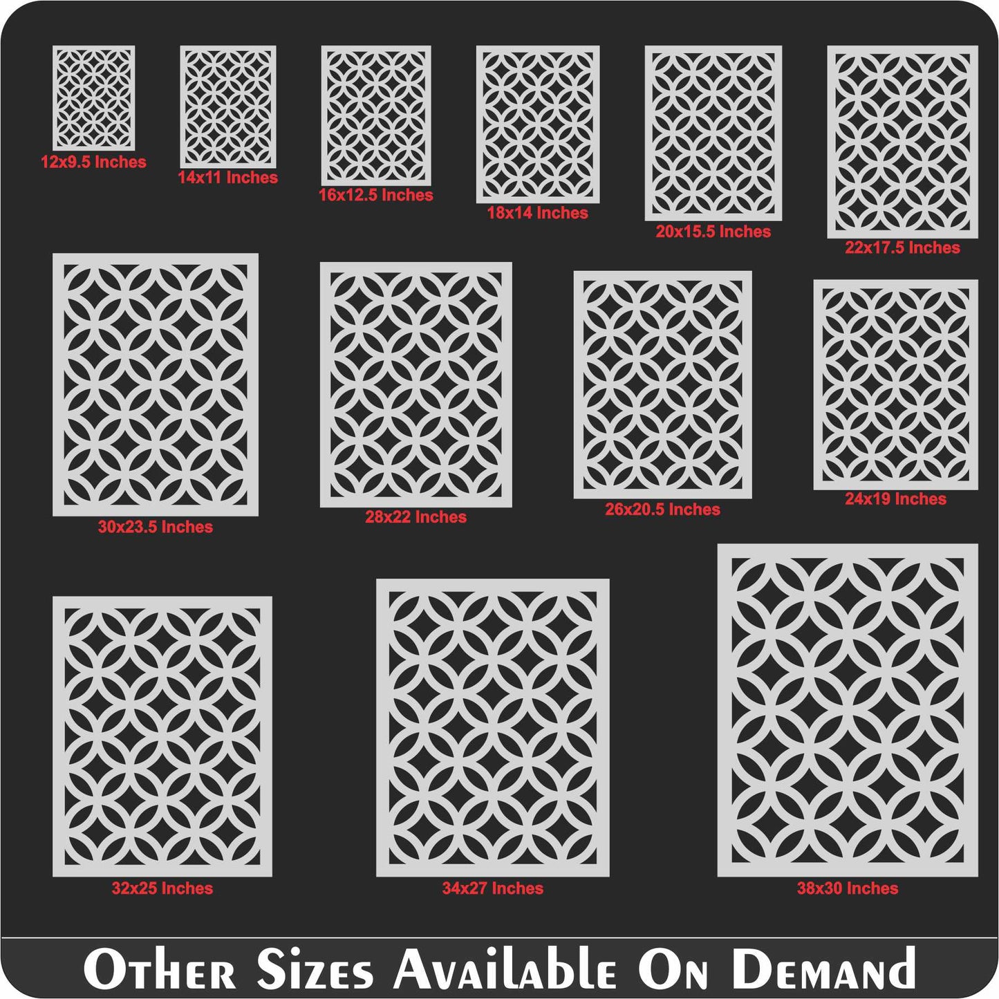 Circule And Diamond Pattern Reusable Stencil For Canvas And Wall Painting.ID#208I