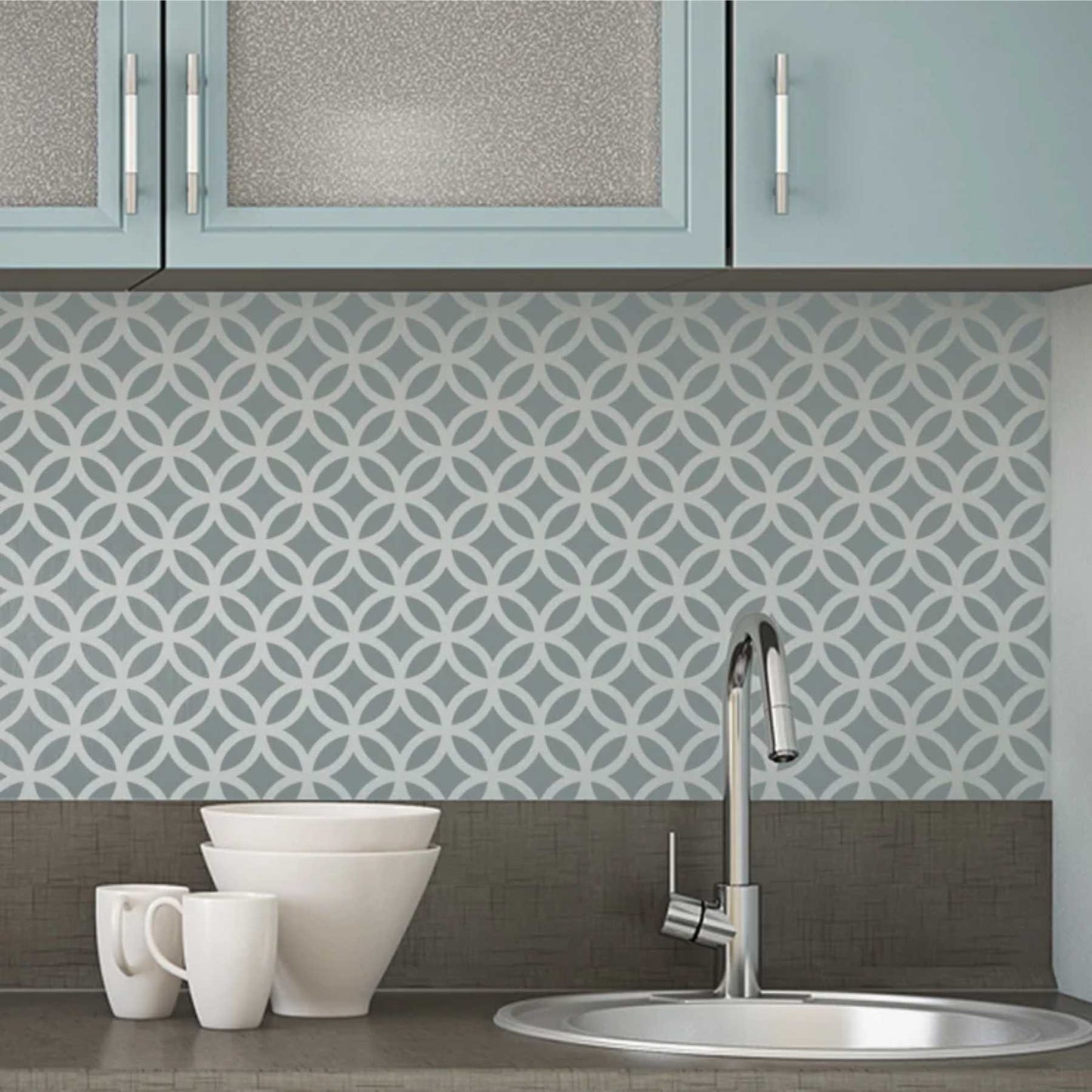 Circule And Diamond Pattern Reusable Stencil For Canvas And Wall Painting.ID#208I