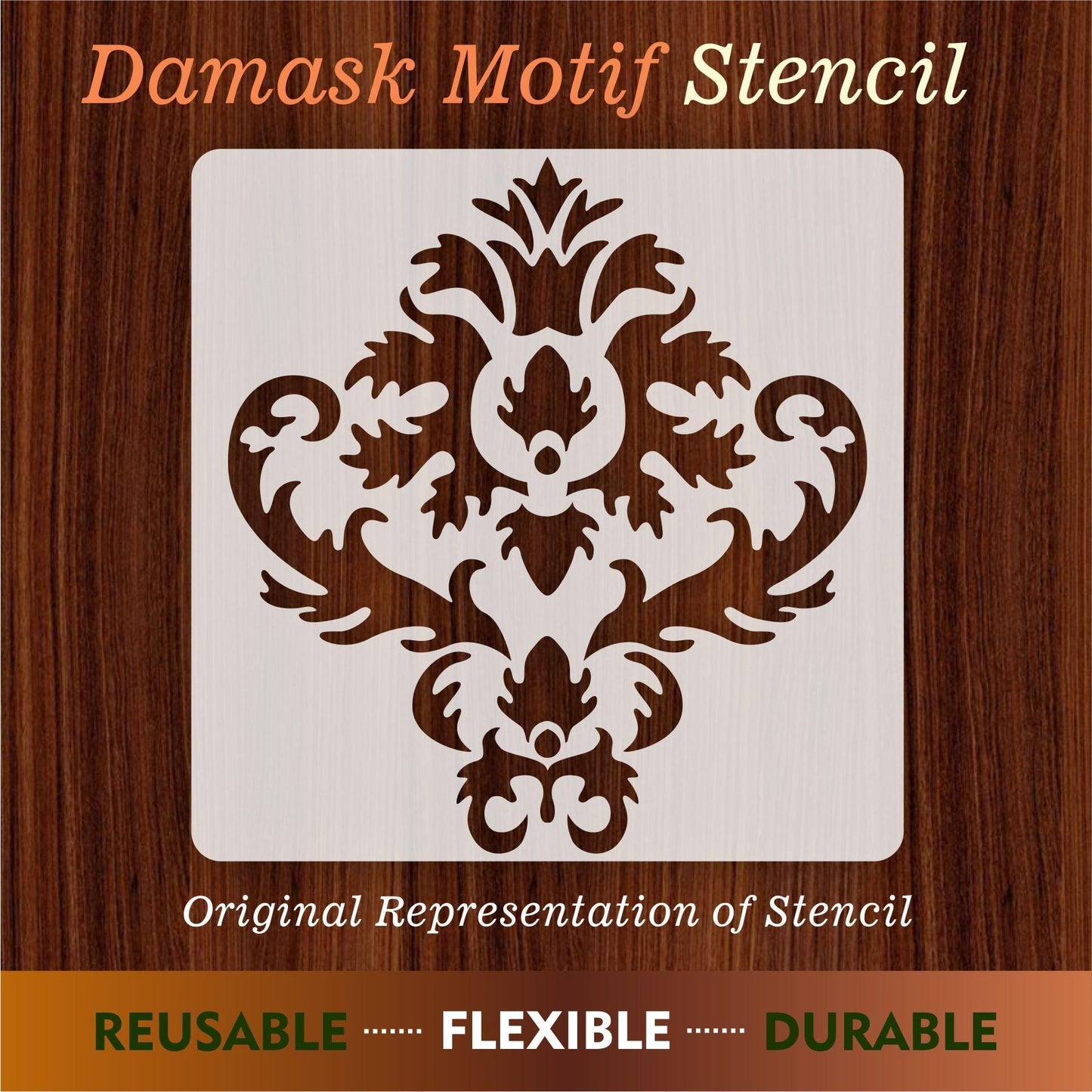 Damask floral pattern Reusable Stencil For Canvas And Wall Painting.ID#211