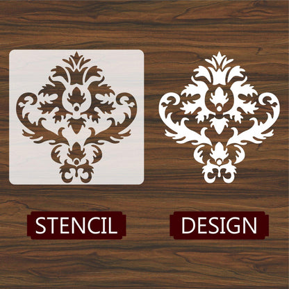 Damask floral pattern Reusable Stencil For Canvas And Wall Painting.ID#211