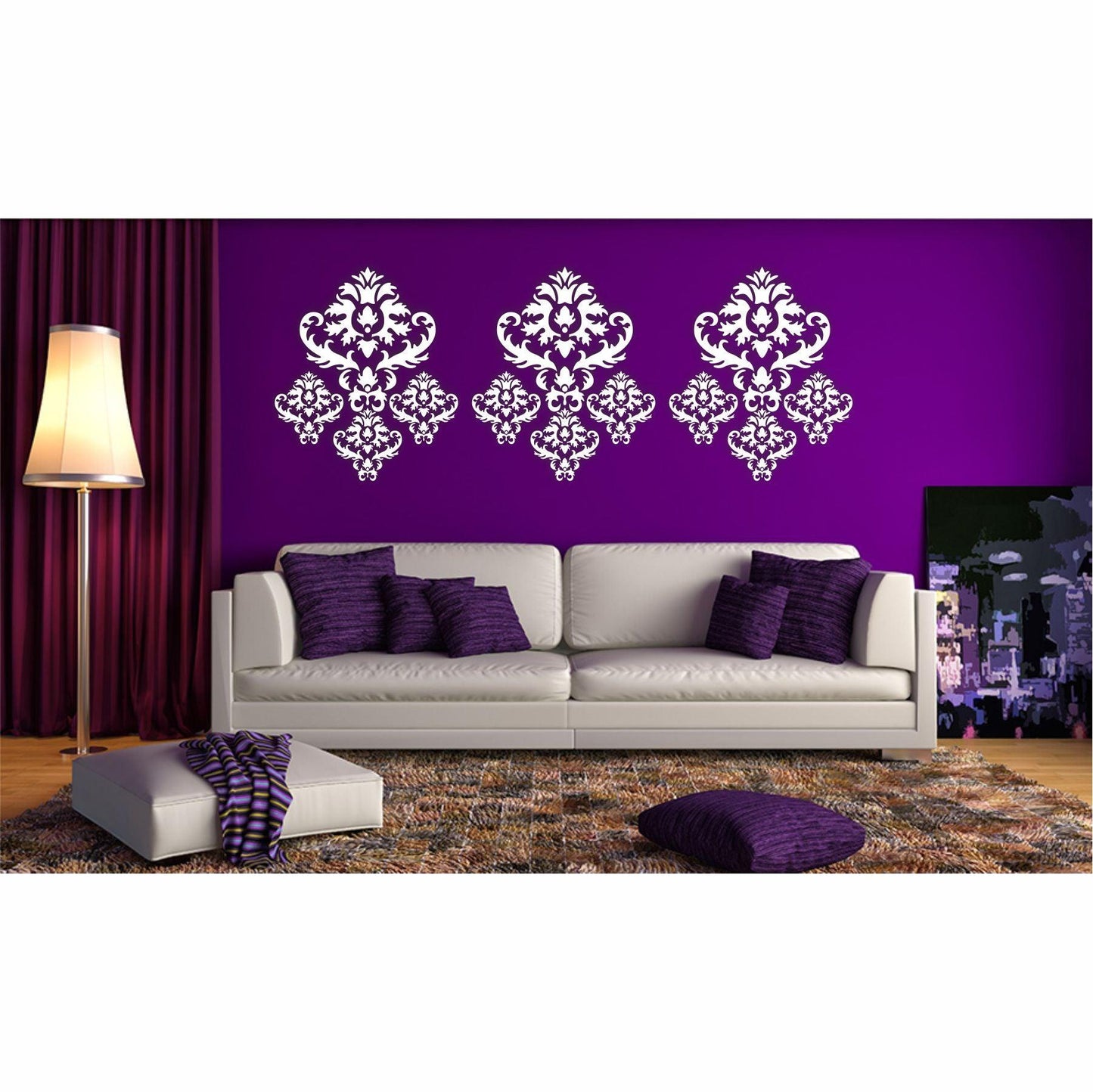 Damask floral pattern Reusable Stencil For Canvas And Wall Painting.ID#211