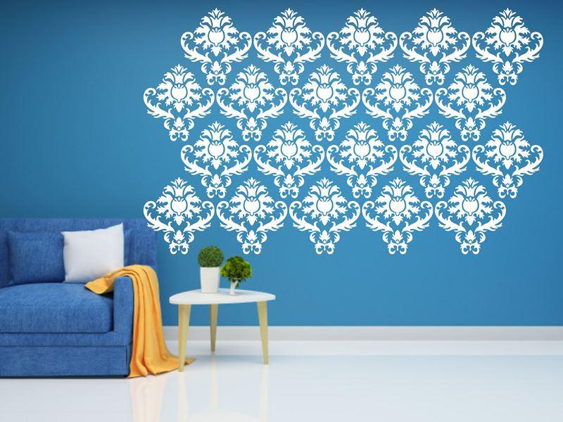 Damask floral pattern Reusable Stencil For Canvas And Wall Painting.ID#211