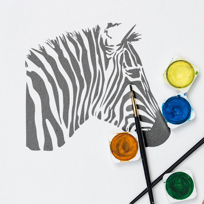 Zebra Reusable Stencil For Canvas And Wall Painting.ID#214