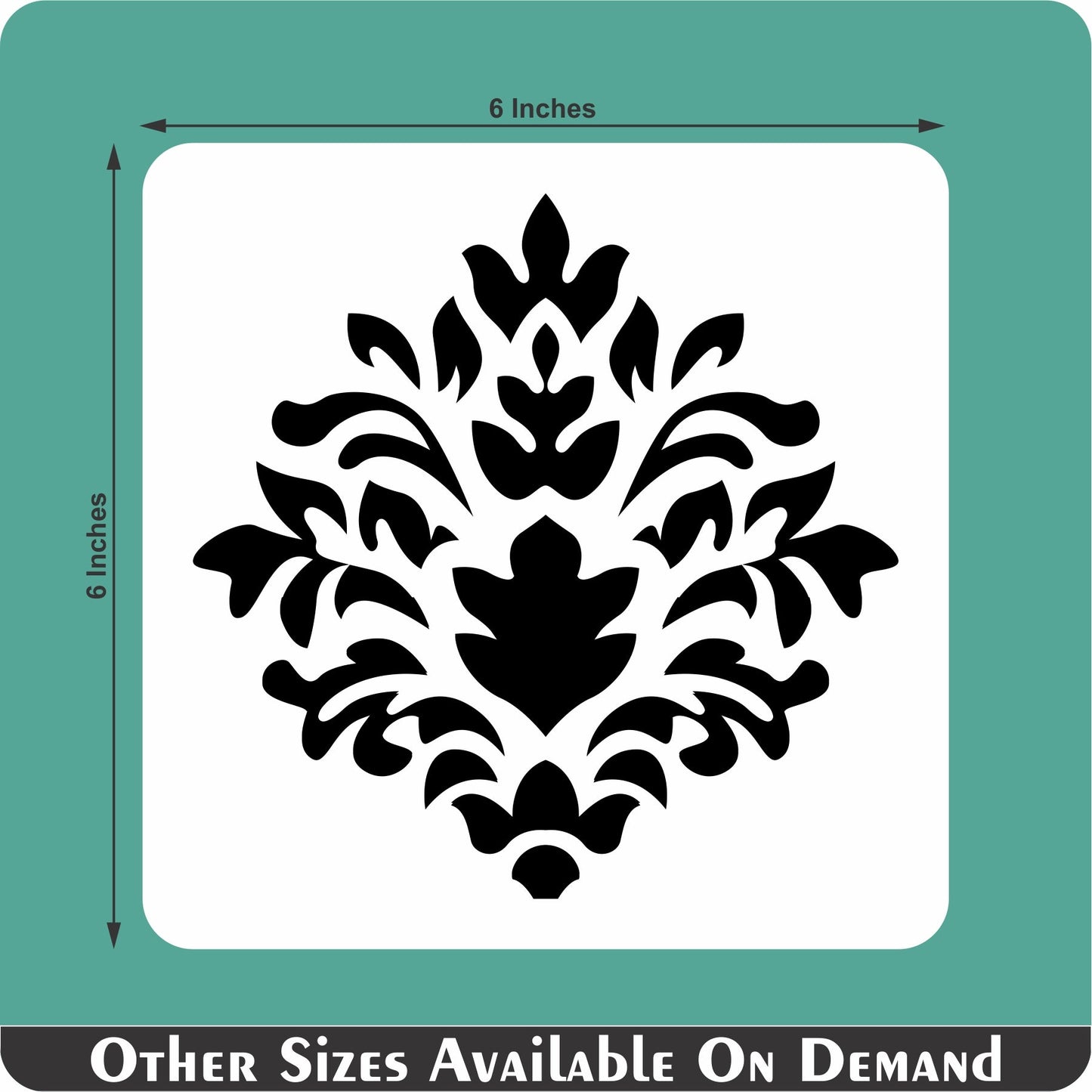 Crest Damask Reusable Stencil For Canvas And Wall Painting.ID#216