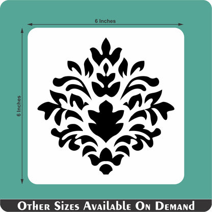 Crest Damask Reusable Stencil For Canvas And Wall Painting.ID#216