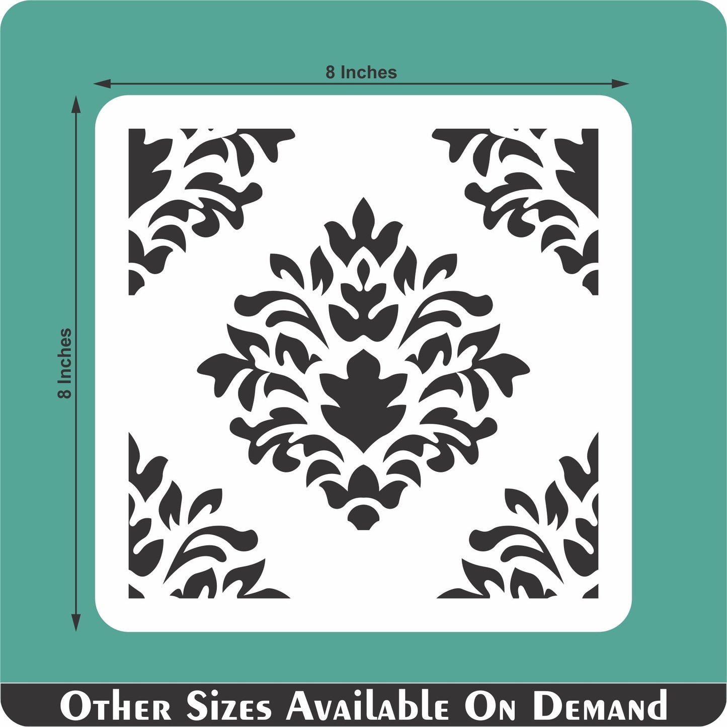 Crest Damask Reusable Stencil For Canvas And Wall Painting.ID#216