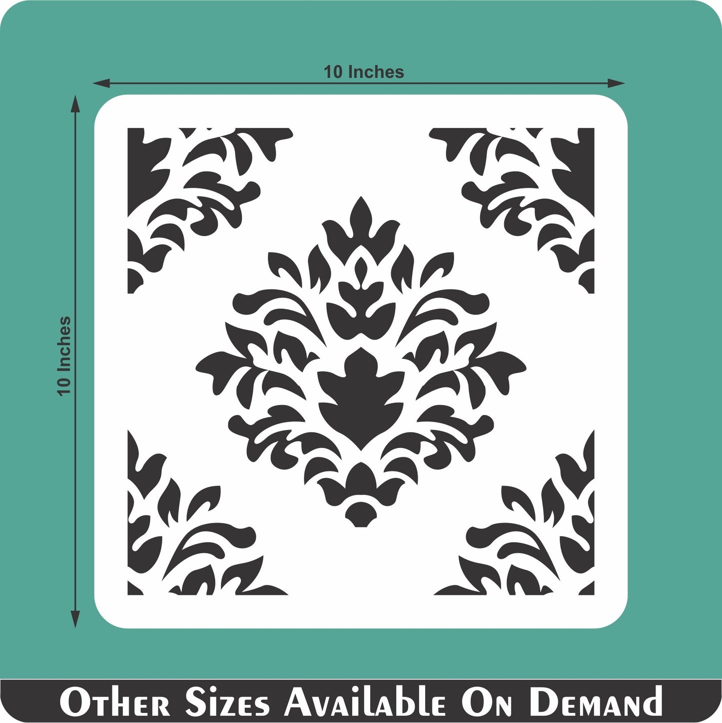 Crest Damask Reusable Stencil For Canvas And Wall Painting.ID#216