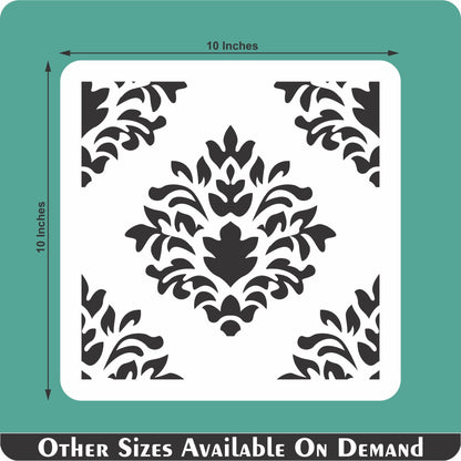 Crest Damask Reusable Stencil For Canvas And Wall Painting.ID#216