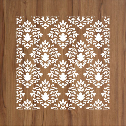 Crest Damask Reusable Stencil For Canvas And Wall Painting.ID#216
