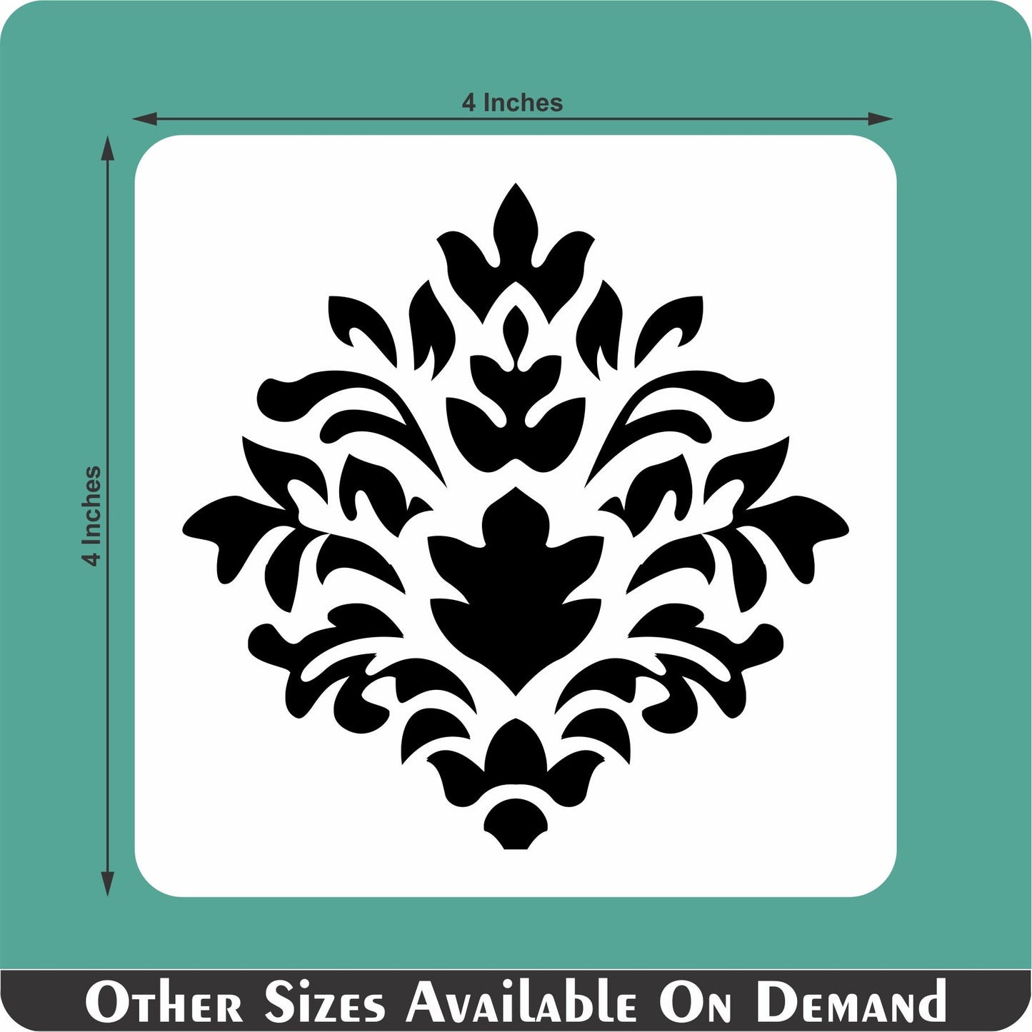Crest Damask Reusable Stencil For Canvas And Wall Painting.ID#216