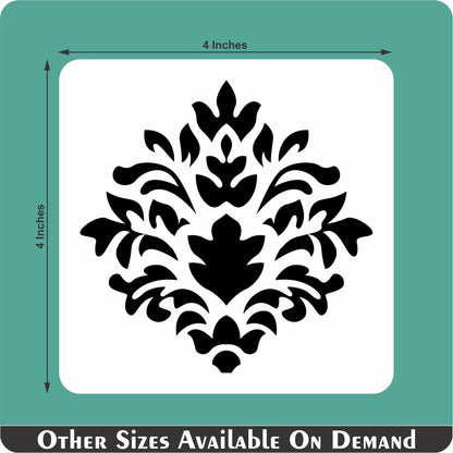 Crest Damask Reusable Stencil For Canvas And Wall Painting.ID#216