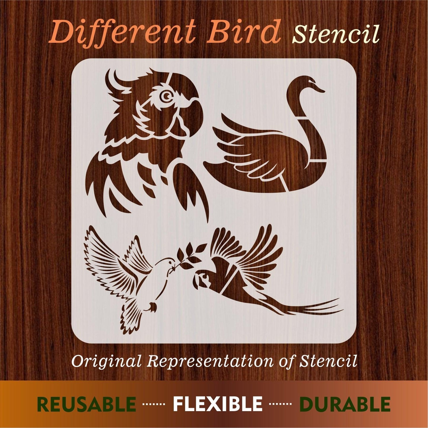 Different Bird Reusable Stencil For Canvas And Wall Painting.ID#217