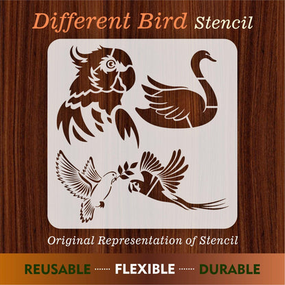 Different Bird Reusable Stencil For Canvas And Wall Painting.ID#217