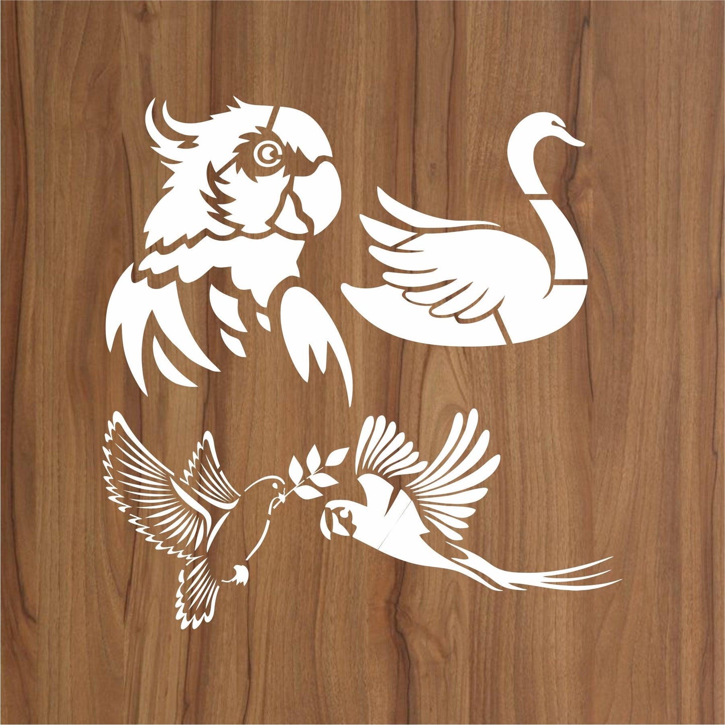 Different Bird Reusable Stencil For Canvas And Wall Painting.ID#217