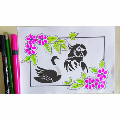 Different Bird Reusable Stencil For Canvas And Wall Painting.ID#217