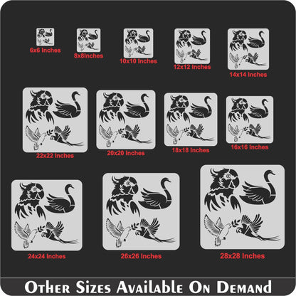 Different Bird Reusable Stencil For Canvas And Wall Painting.ID#217