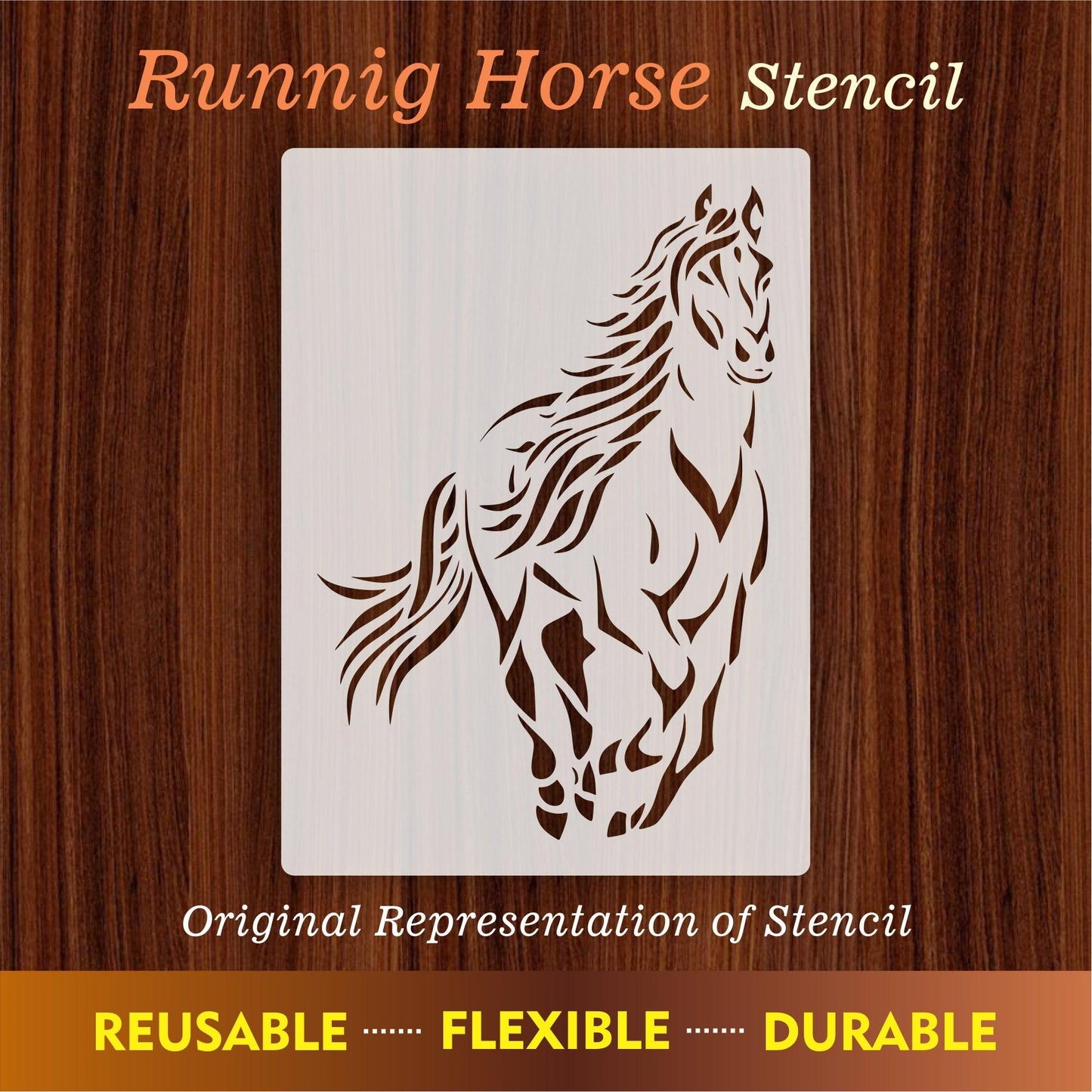 Horse Reusable Stencil For Canvas And Wall Painting.ID#220
