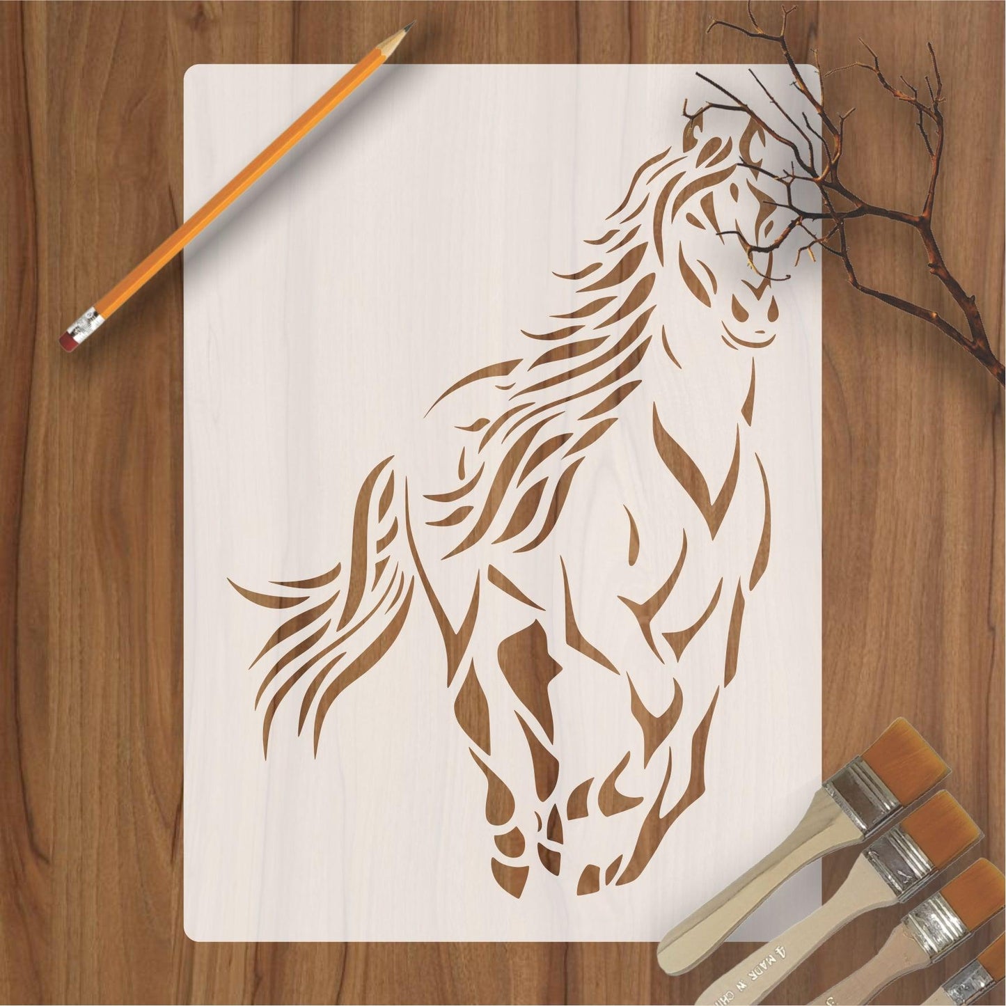 Horse Reusable Stencil For Canvas And Wall Painting.ID#220