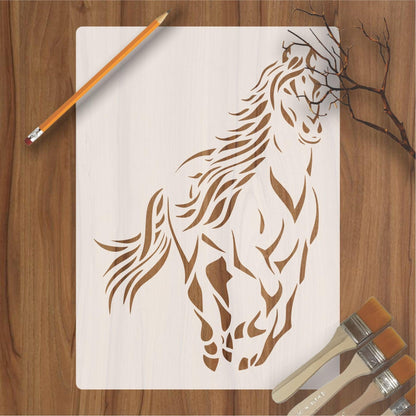 Horse Reusable Stencil For Canvas And Wall Painting.ID#220