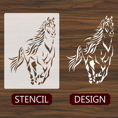 Horse Reusable Stencil For Canvas And Wall Painting.ID#220