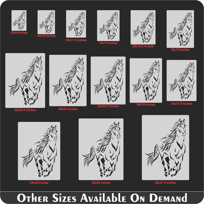 Horse Reusable Stencil For Canvas And Wall Painting.ID#220
