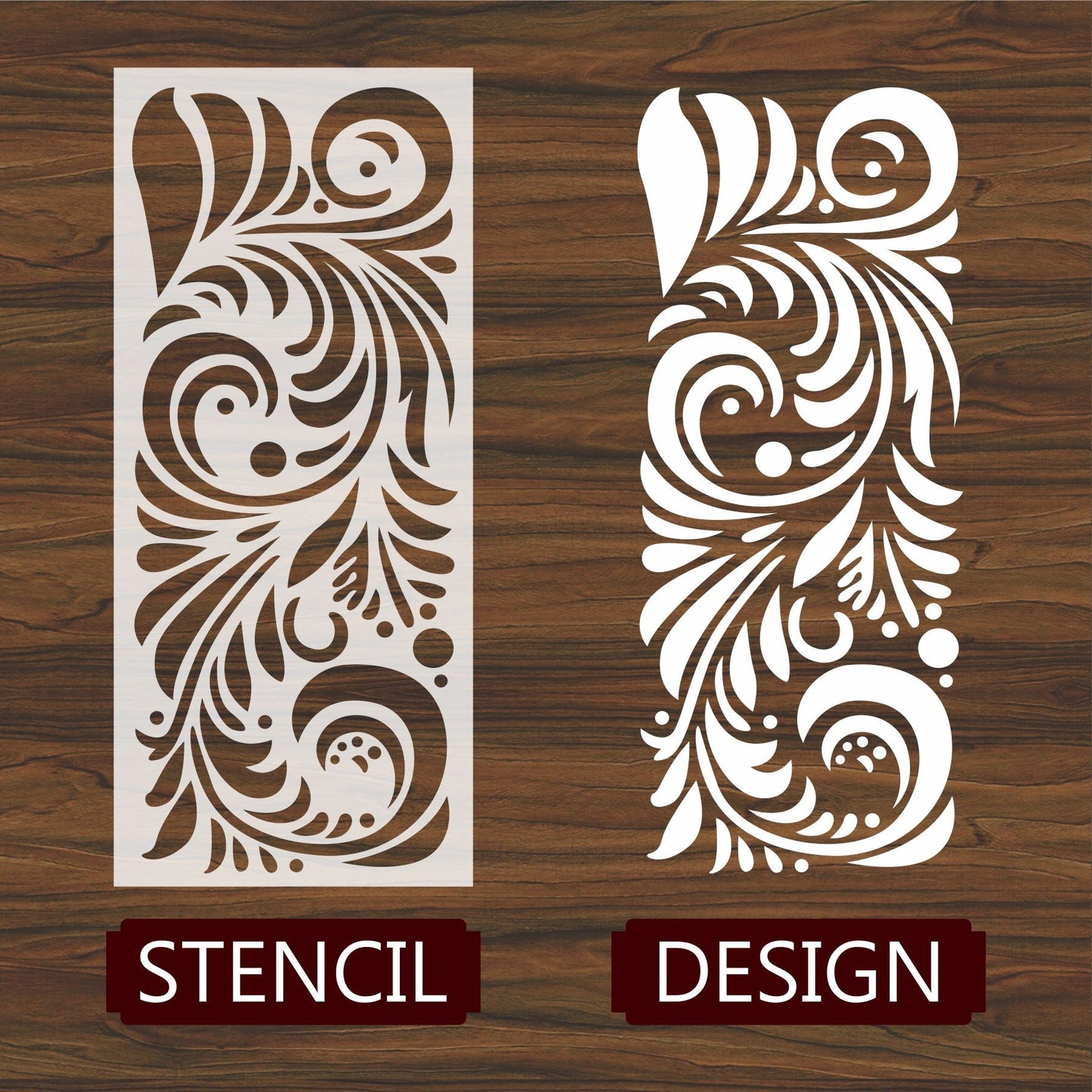 Swill Bonzaa Pattern Reusable Stencil For Canvas And Wall Painting.ID#224