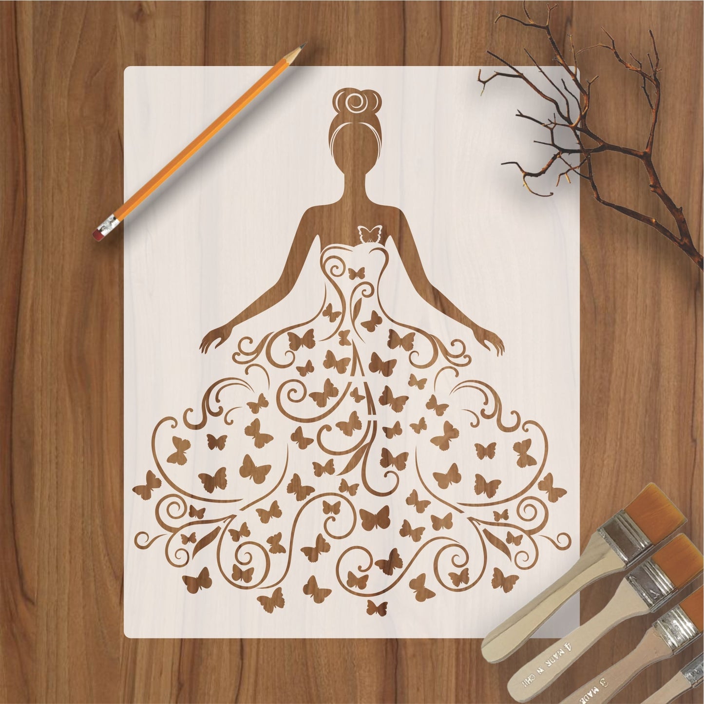 Butterfly Queen girl Wall Stencils For wall Painting Airbrush Painting Art Cake Spray Mold DIY Decor Crafts Canvas.ID#11.ID#228