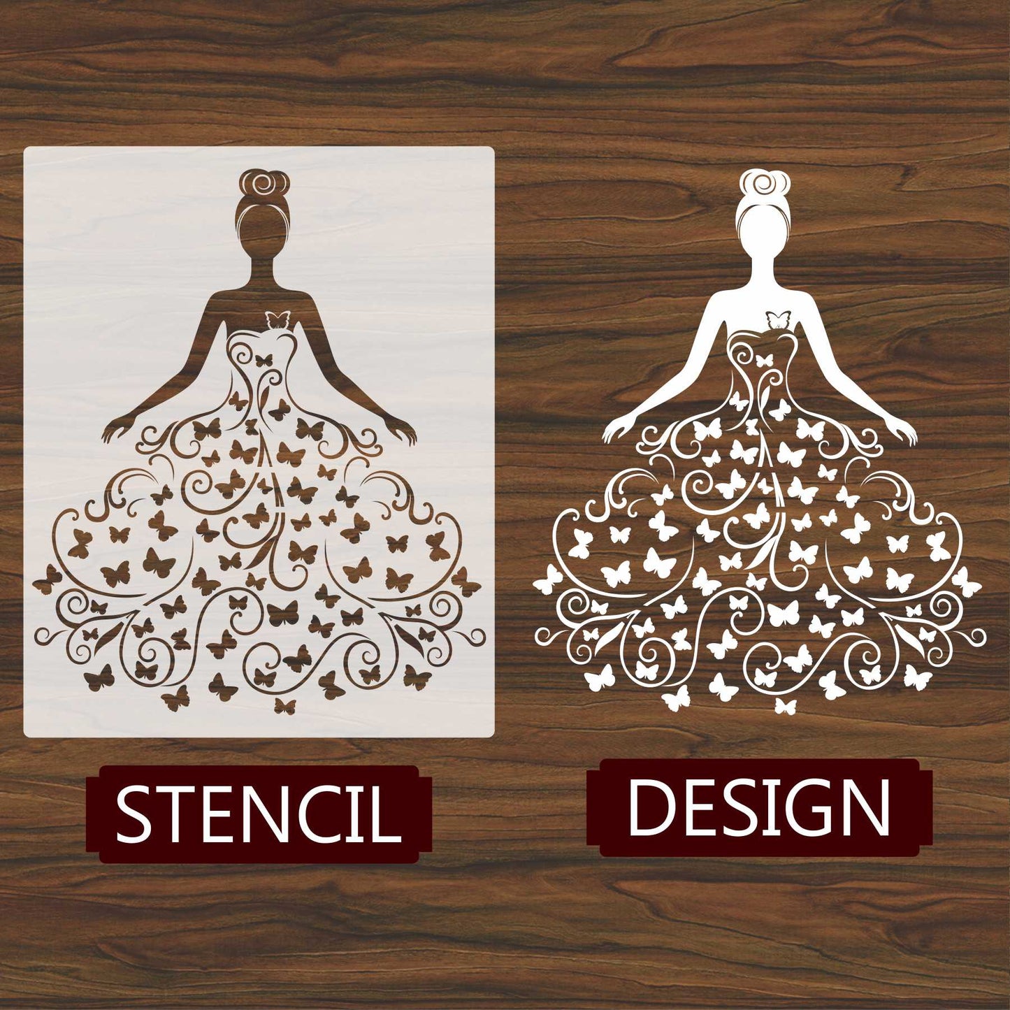 Butterfly Queen girl Wall Stencils For wall Painting Airbrush Painting Art Cake Spray Mold DIY Decor Crafts Canvas.ID#11.ID#228