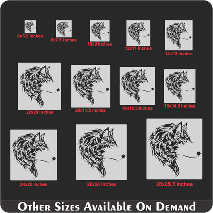 Wolf Head Reusable Stencil for Canvas and wall painting.ID#230
