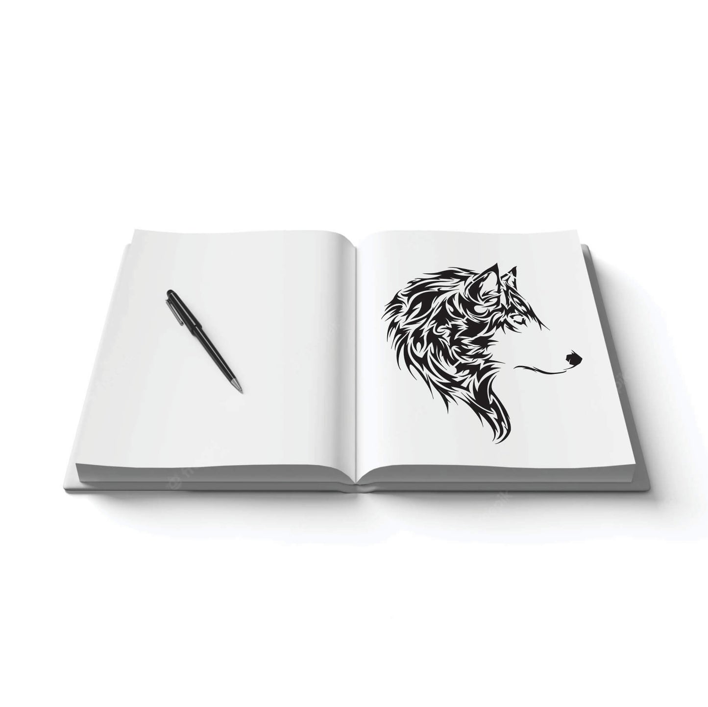 Wolf Head Reusable Stencil for Canvas and wall painting.ID#230