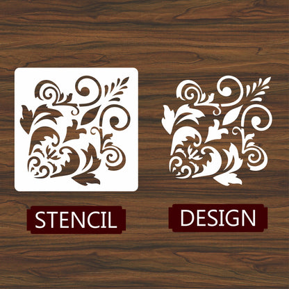 Motif Damask Pattern Reusable Stencil For Canvas And Wall Painting.ID#234
