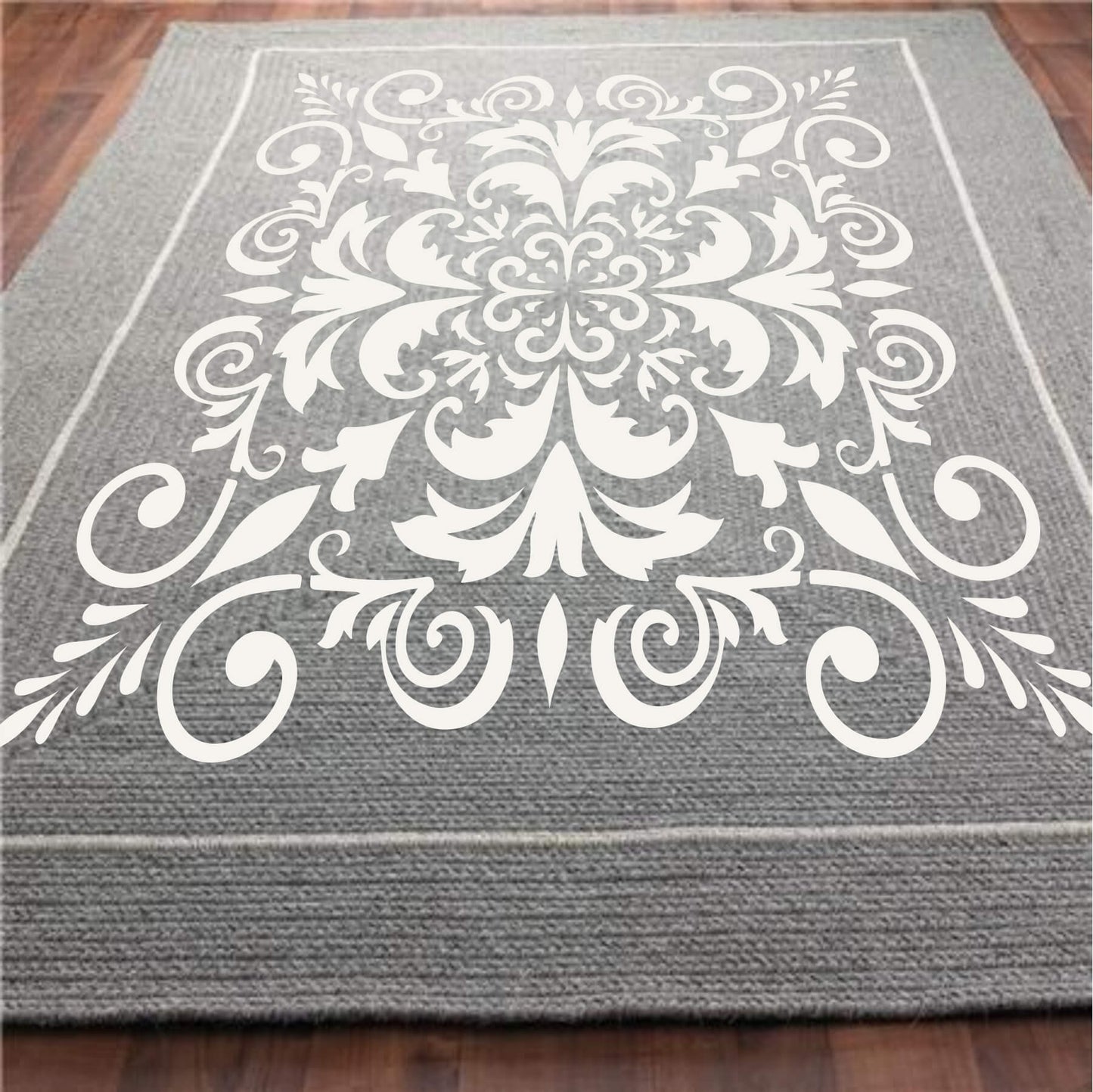 Motif Damask Pattern Reusable Stencil For Canvas And Wall Painting.ID#234