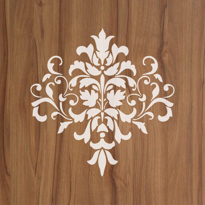 Damask Floral Allover Pattern Reusable Stencil For Canvas And Wall Painting.ID#239