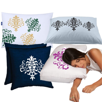 Damask Floral Allover Pattern Reusable Stencil For Canvas And Wall Painting.ID#239