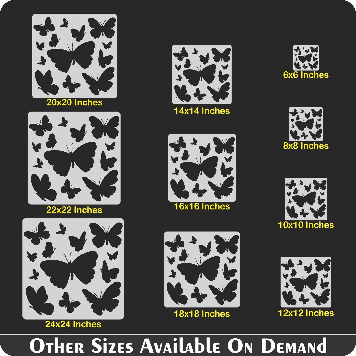 Butterfly Reusable Stencil for Canvas and wall painting.ID#25