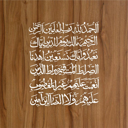 Surah Fatiha Calligraphy Islamic Reusable Stencil for Canvas and wall painting.ID#264