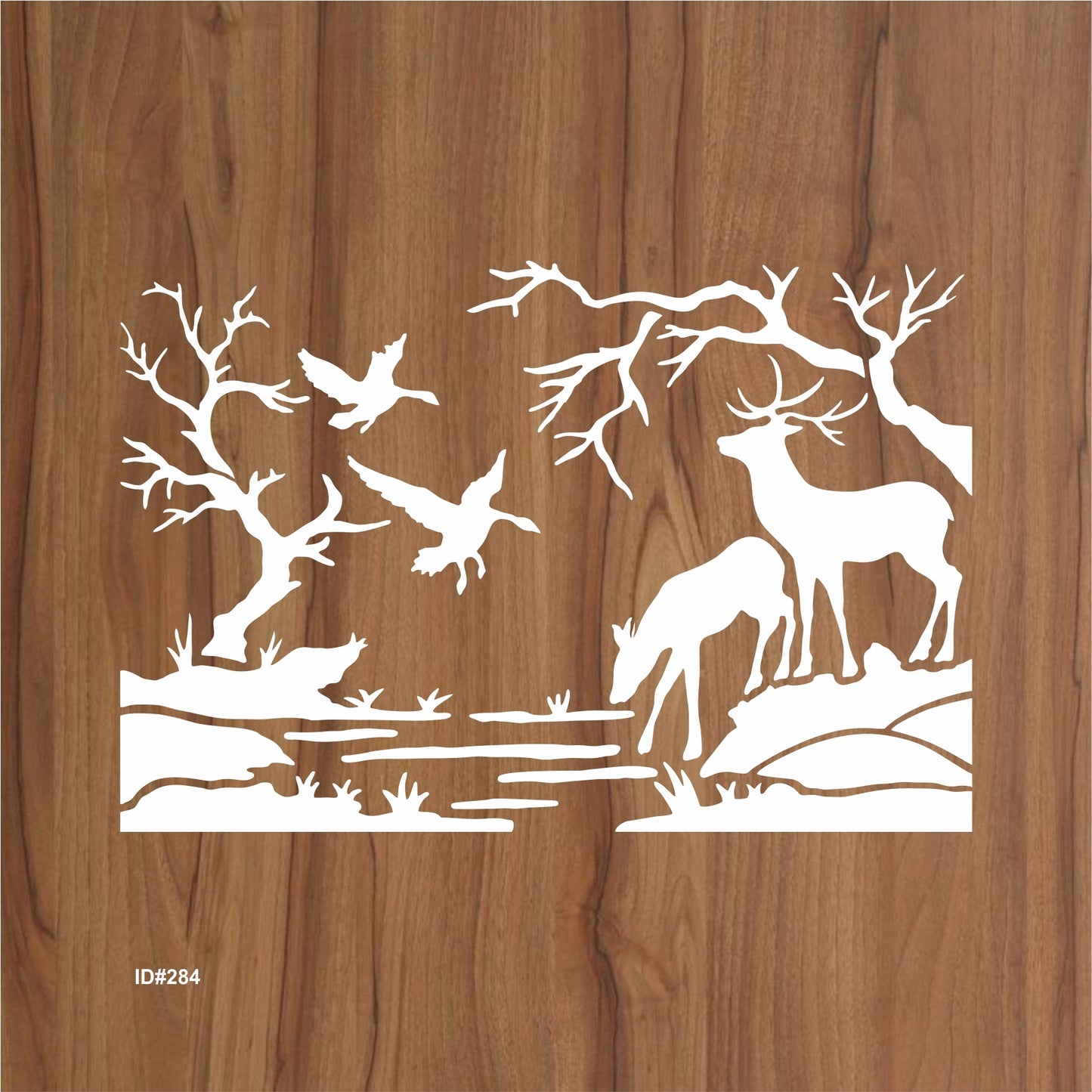 Buck Deer Drinking Stencil Wall Painting Scrapbook Coloring Embossing Album Decorative Template.ID #284