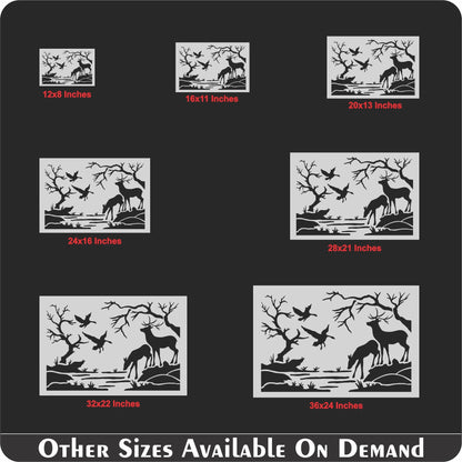 Buck Deer Drinking Stencil Wall Painting Scrapbook Coloring Embossing Album Decorative Template.ID #284