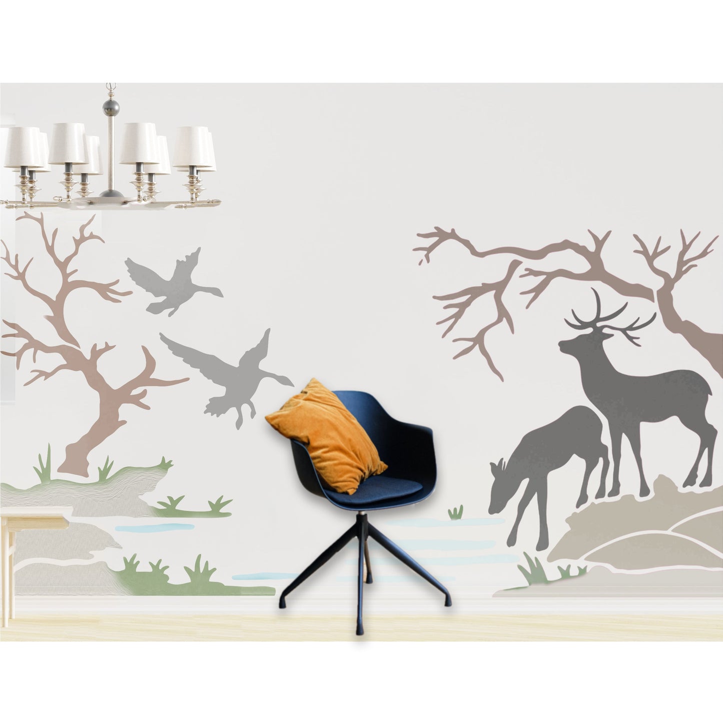 Buck Deer Drinking Stencil Wall Painting Scrapbook Coloring Embossing Album Decorative Template.ID #284