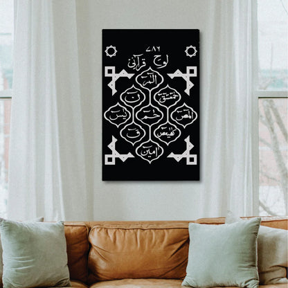Loh e Qurani Calligraphy Islamic Reusable Stencil for Canvas and Wall Painting